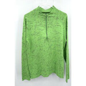 Lululemon Shirt Mens L Green 1/2 Zip Stretch Athletic